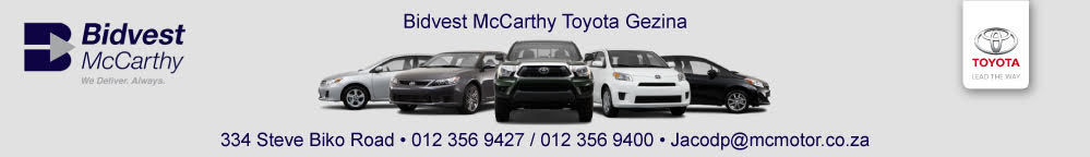 Bidvest McCarthy Toyota Gezina New Cars
