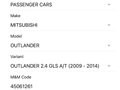 2010 Mitsubishi Outlander 2.4 GLX Auto