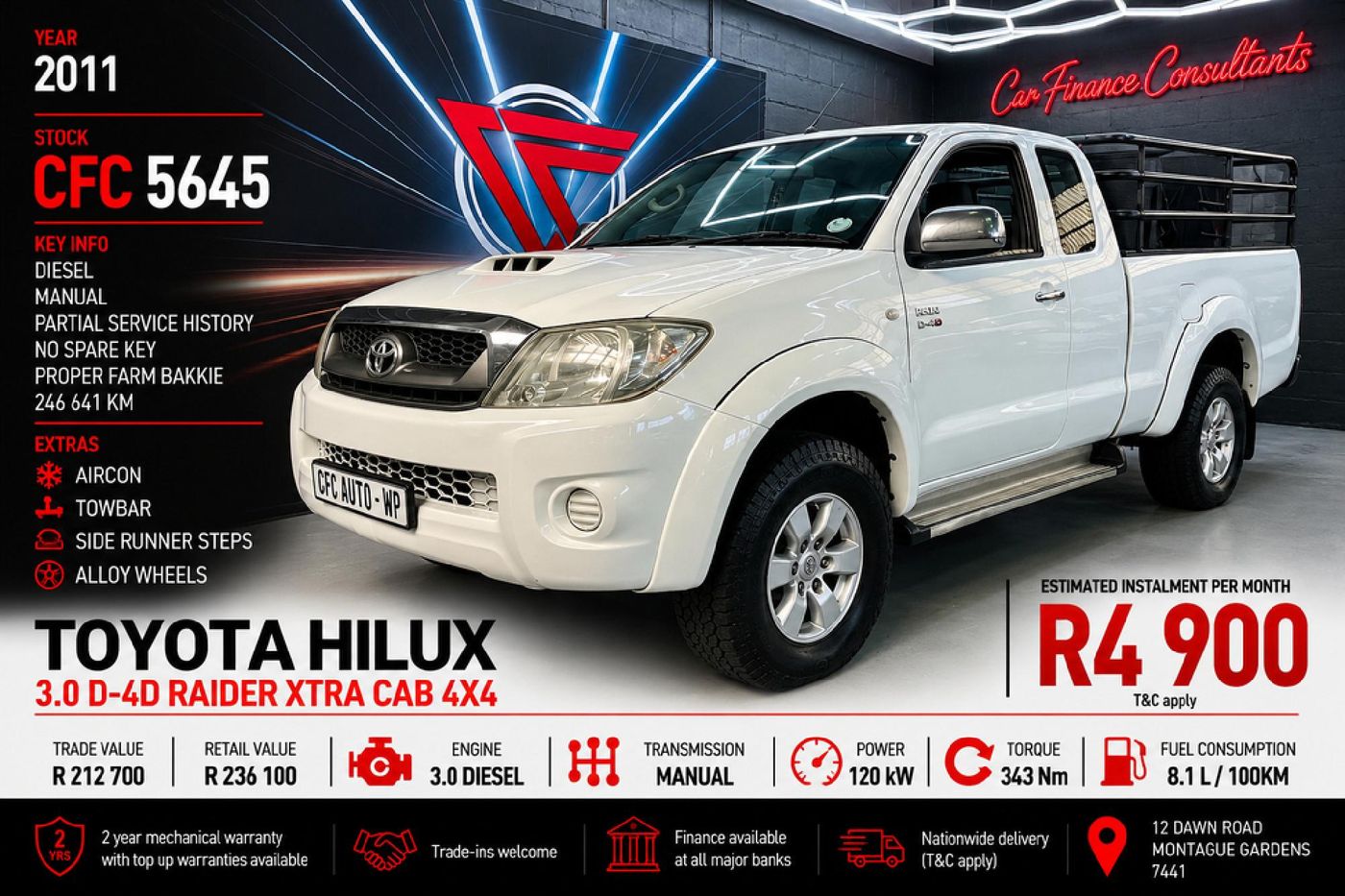 2011 Toyota Hilux 3.0 D-4D Raider Xtra-Cab