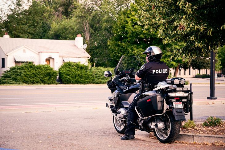 Police on a bike