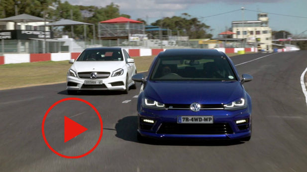 Drag Race: VW Golf R vs Mercedes-Benz A45 AMG (Video)