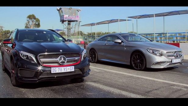 Drag Race: Mercedes S65 AMG Coupe vs Mercedes GLA 45 AMG Edition1