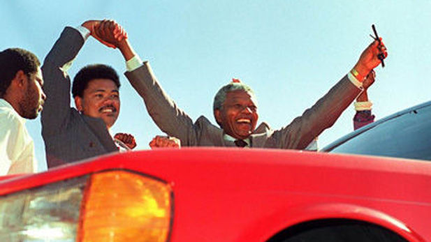 Nelson Mandela and his Mercedes-Benz S500