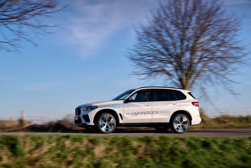 BMW iX5 Hydrogen prototype on the outskirts of Antwerpen, Belgium.