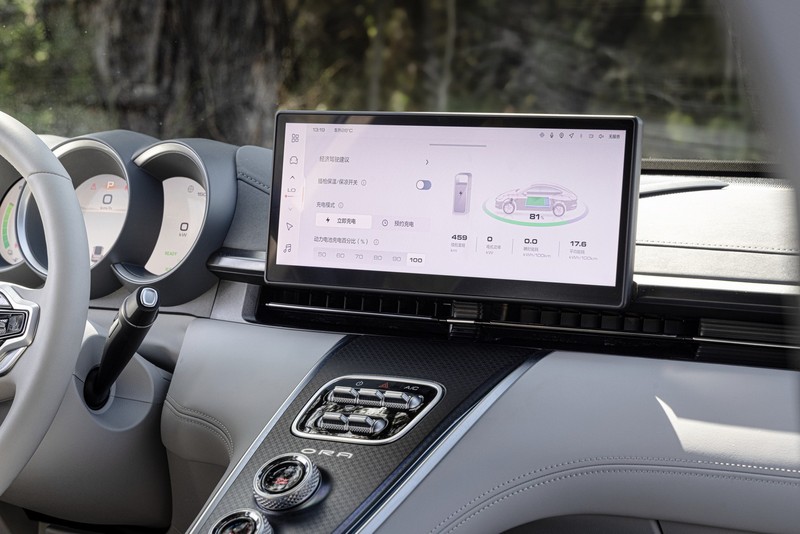 The expansive infotainment touchscreen of the GWM Ora Sport.