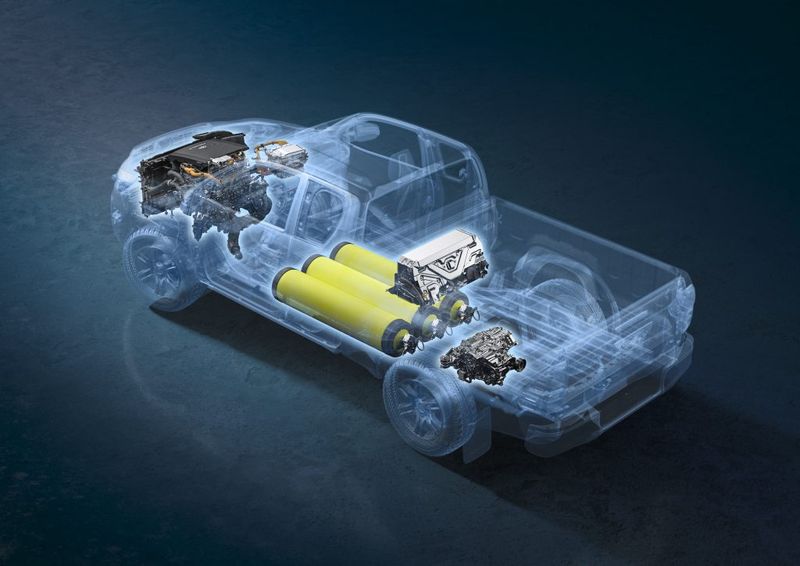 A hydrogen powertrain can be easily be adapted for bakkie applications.