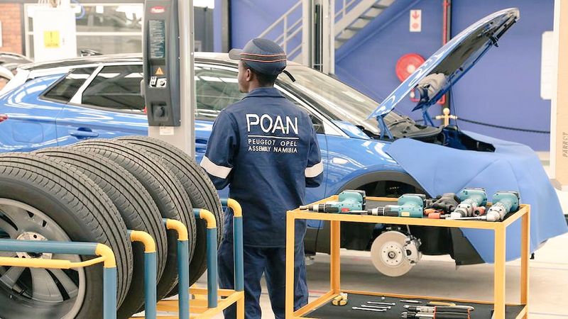 The production floor of Stellantis' production facility in Walvis Bay, Namibia.
