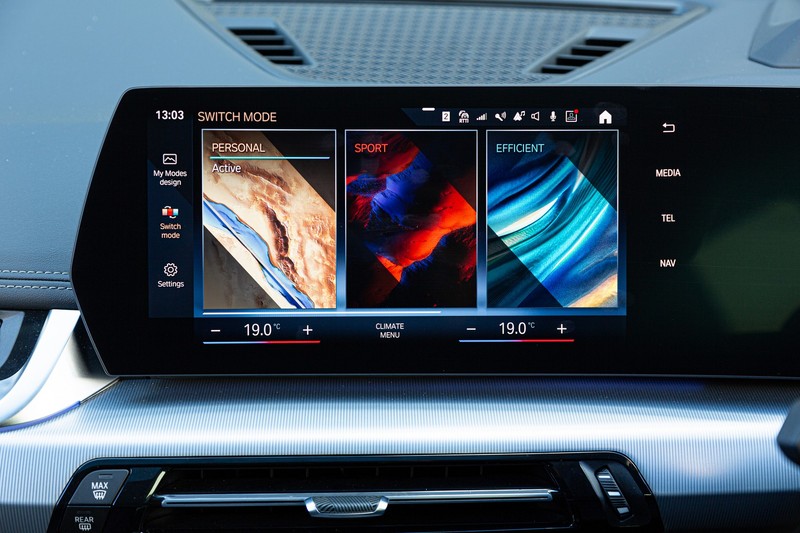 2023 BMW X1 touchscreen infotainment (iDrive) system.