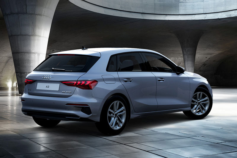 Audi A3 Sportback Urban Edition rear three-quarter view.