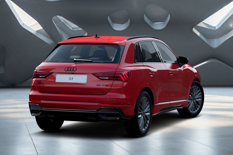 Audi Q3 Black Edition rear three-quarter view.