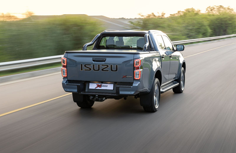 Isuzu D-Max X-Rider rear tracking shot.
