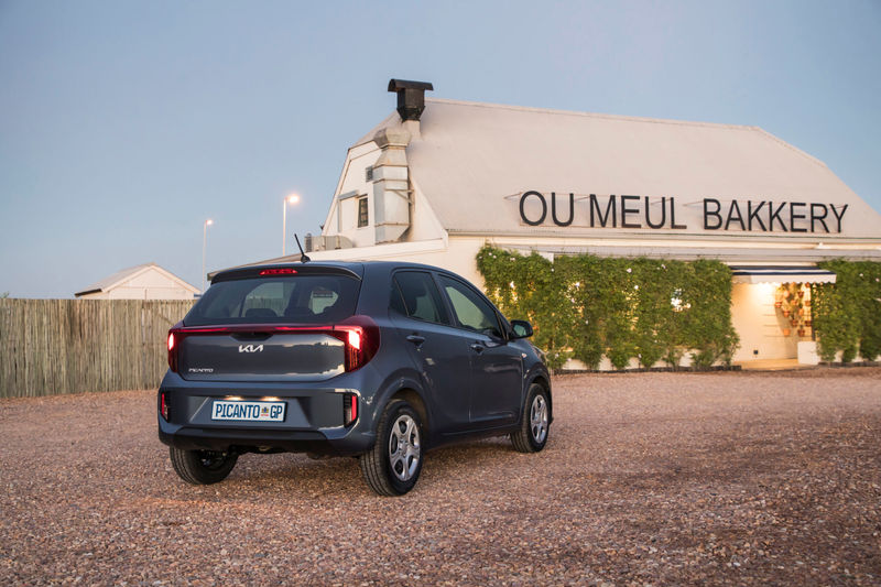 2024 Kia Picanto rear three-quarter view.