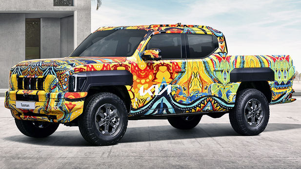 New Kia Tasman bakkie: first official images drop