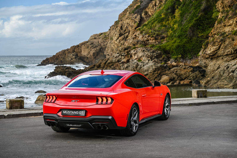 2024 Ford Mustang rear three-quarter view