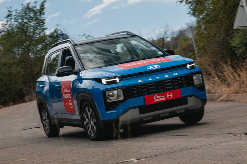 The Hyundai Exter – a finalist in the Budget Car category of the 2025 CarsAwards – in action at Gerotek.