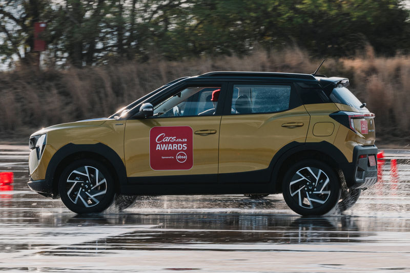 The Mahindra 3XO – a finalist in the Budget Car category of the 2025 CarsAwards – in action at Gerotek.