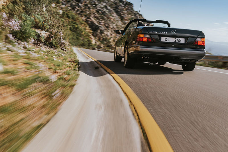 Mercedes-Benz 300CE Cabriolet rear tracking shot