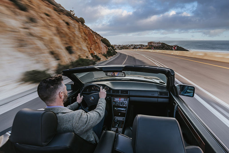 Wilhelm Lutjeharms drives the Mercedes-Benz 300CE Cabriolet
