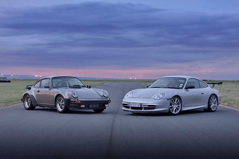 Porsche 911 (930) Turbo and 911 (996) GT3 front view