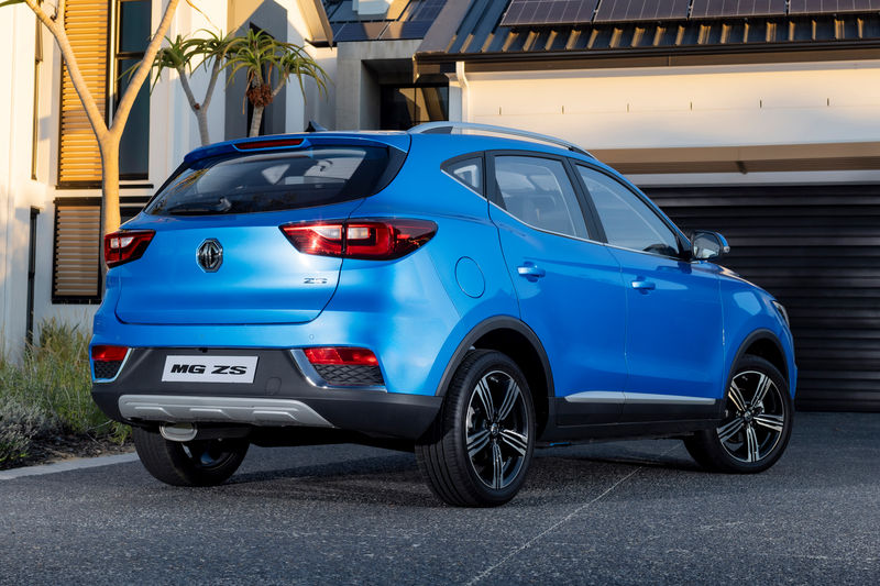 MG ZS rear three-quarter view