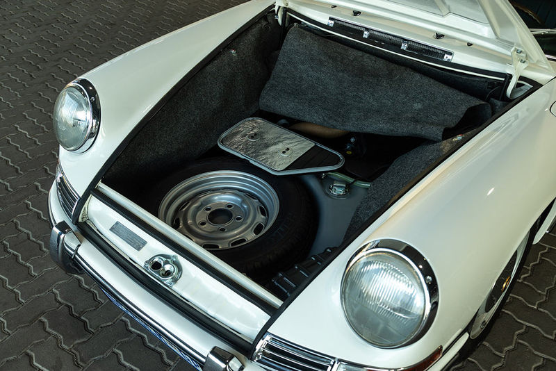 1965 Porsche 911 luggage bay and spare wheel