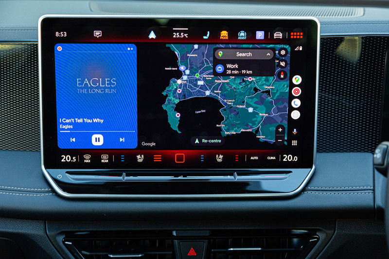 2025 Volkswagen Tiguan infotainment touchscreen with nav menu