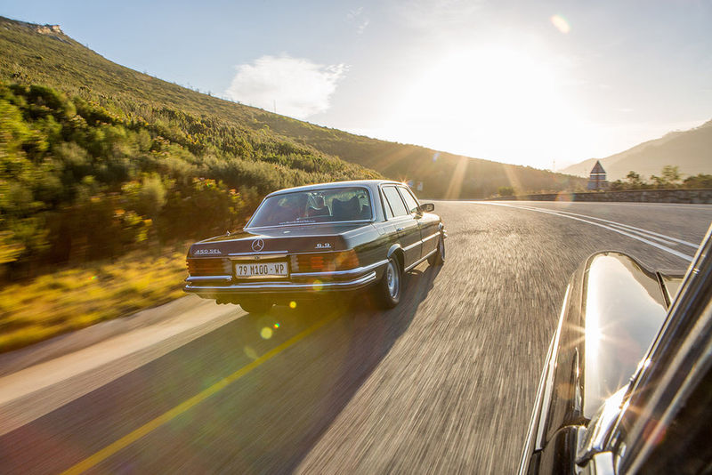 Mercedes-Benz 450 SEL 6.9 rear tracking shot