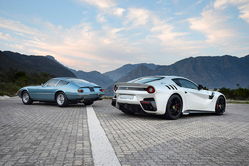 Ferrari 365 GTB/4 Daytona (left) and Ferrari F12tdf