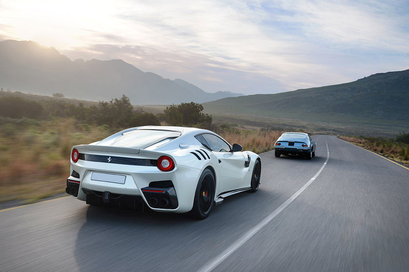 Ferrari F12tdf (left) and Ferrari 365 GTB/4 Daytona
