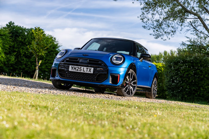 2025 Mini JCW front three-quarter view
