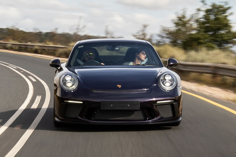 Porsche 911 GT3 Touring front tracking shot