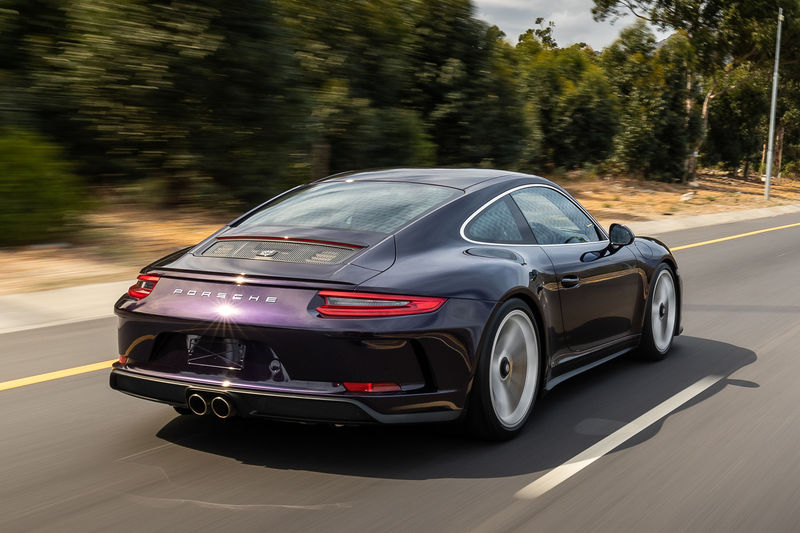 Porsche 911 GT3 Touring rear three-quarter tracking shot