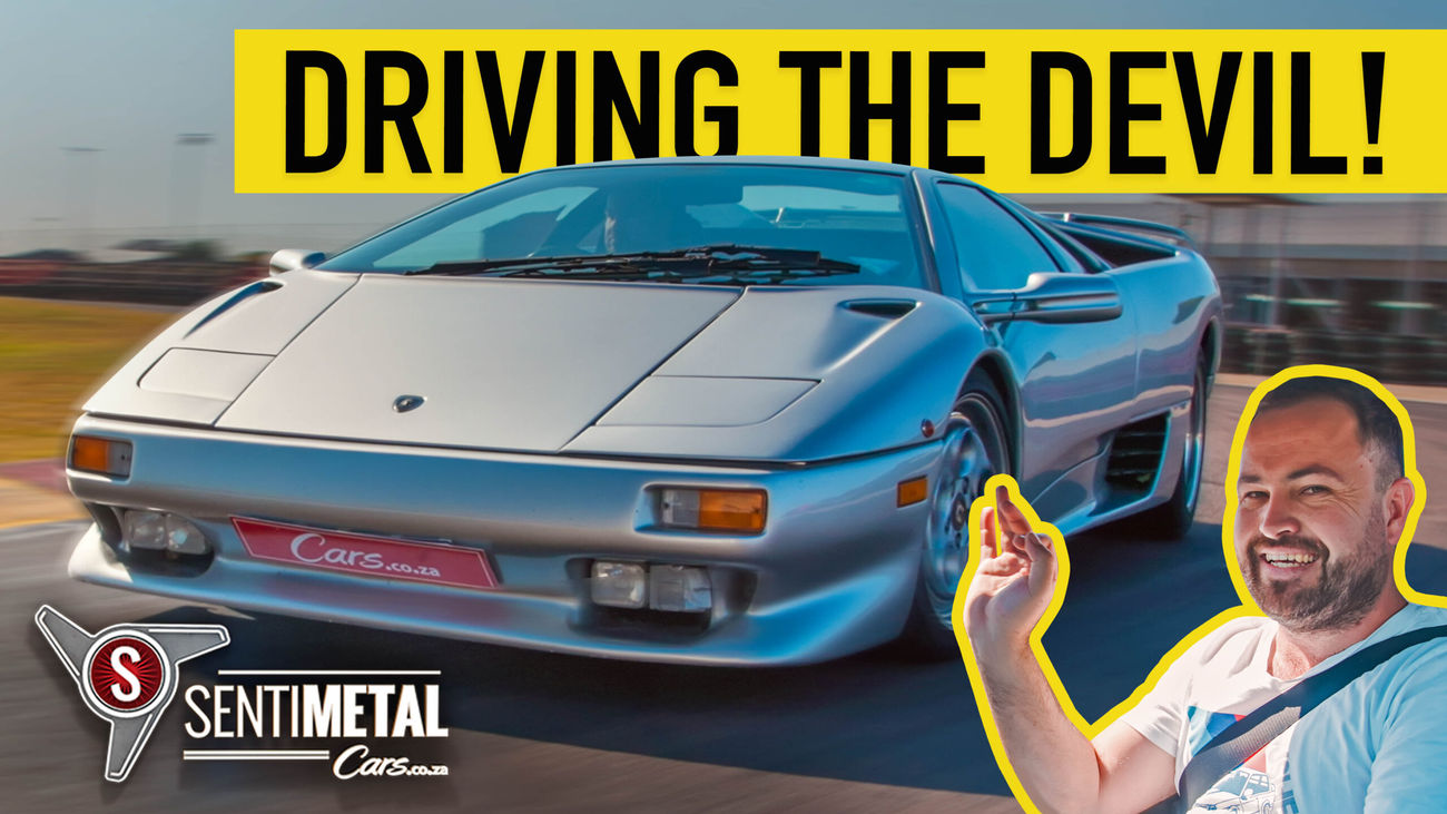 Ciro drives a Lamborghini Diablo at Zwartkops
