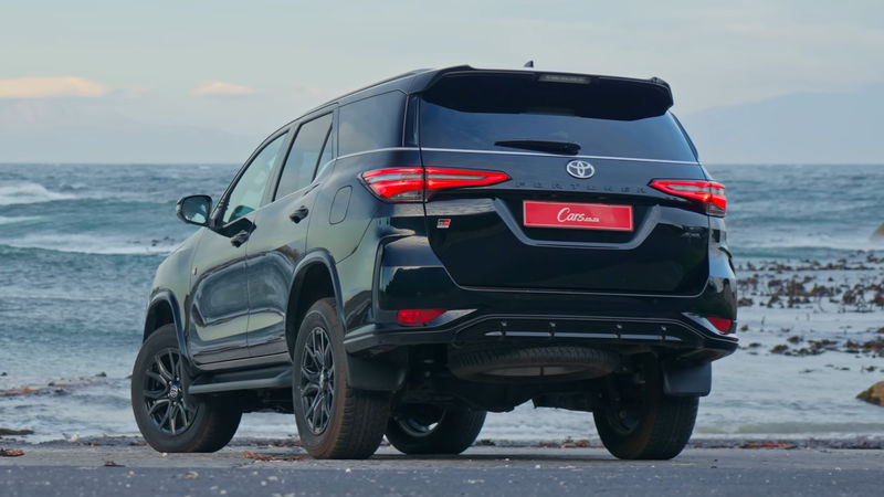 Toyota Fortuner GR-S rear three-quarter view