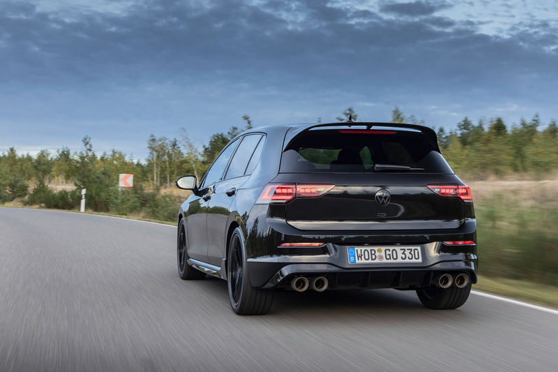 VW Golf 8.5 R rear tracking shot