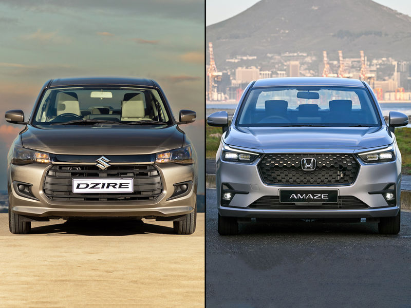 Suzuki Dzire and Honda Amaze small sedans